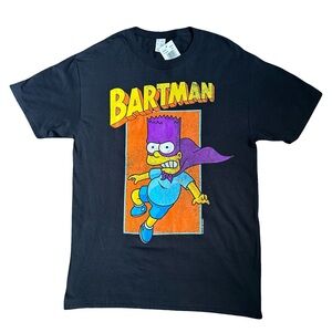Bartman Bart Simpson Black Graphic T-Shirt‎ Unisex Adult Size Medium NWT